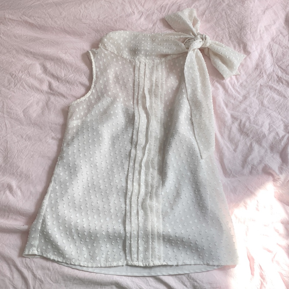Sheer White Blouse over Tank